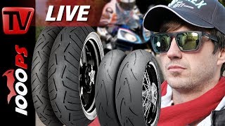 Motorradreifen Beratung  Der richtige Motorradreifen für dich 1000PS Live mit Conti [upl. by Annirac68]