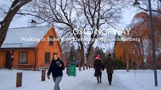 OSLO NORWAY Virtual Walking Tour🇳🇴 Walking In Snow From EnerhaugenTøyenSofienberg 4K60ftp [upl. by Boynton]