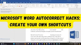 Microsoft Word AutoCorrect Hacks Create Your Own Shortcuts [upl. by Atikcir167]