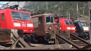 Bahnverkehr in Wassen und Erstfeld Gotthard 032012 [upl. by Som]