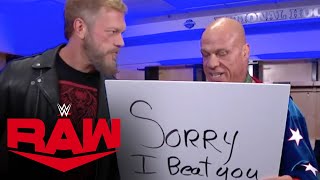 Edge pulls a joke on Kurt Angle Raw Aug 29 2022 [upl. by Yeslek]