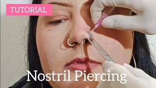 NOSE PIERCING Nostril piercing  it doesnt hurt perforation TECHNIQUE [upl. by Ennayhc]