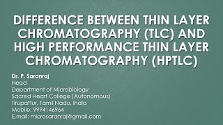 Difference Between Thin Layer Chromatography and High Performance Thin Layer Chromatography [upl. by Eniarral]