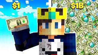 I BECOME A BILLIONAIRE With ONE DOLLAR in This Minecraft SMP [upl. by Daffie]