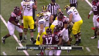 Michigan highlights from 2012 Sugar Bowl v Virginia Tech [upl. by Missi]