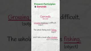 Present Participles amp Gerunds englishgrammar esl [upl. by Anyala]