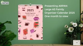 2025 Large A3 Family Organizer Calendar One Month to View  ST 2033 [upl. by Aksehcnarf]