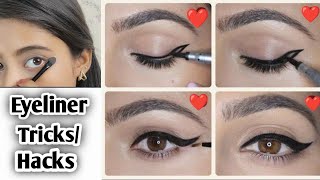 Mastering Eyeliner Tips Tricks and Hacks Step By Step Eyeliner Tutorial 😍 eyelinerhacks [upl. by Youngran]