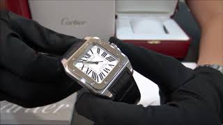 Cartier Santos 100XL Acero 2656  WatchesGMT Español [upl. by Orlanta962]