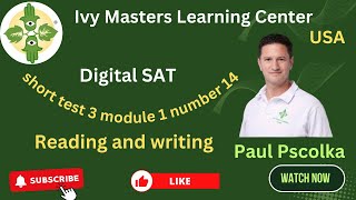 Digital SAT practice test 3 short reading and writing module 1 number 14  Ivy masters [upl. by Eleanor]