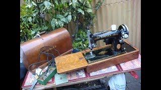 Vintage Old Antique Electric Knee Operation Singer sewing machine Model 99K [upl. by Ahsikad]