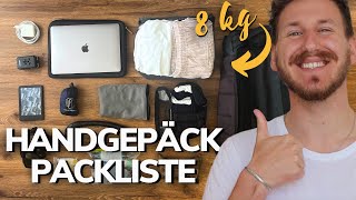 Günstig Fliegen Handgepäck packen für 1 Woche  max 8 Kilo Handgepäck Packliste [upl. by Dorothy]