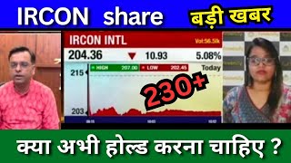 IRCON share latest news today IRCON share news today Target price Tomorrow buy or sell [upl. by Novelc]