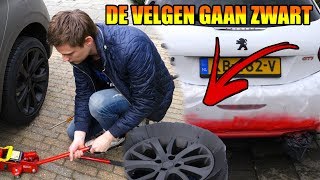 AUTO VELGEN ZWART SPUITEN  ACHTER BUMPER ROOD  VLOG 30 [upl. by Mallen542]