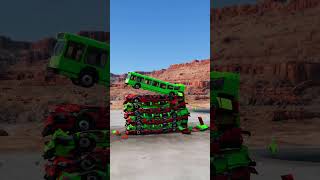 Mixed Red and Green buses Fall Crash colormixing beamng bus beamngdrive shorts [upl. by Brunhilde253]