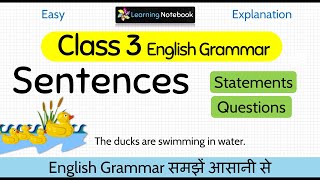 Class 3 English Grammar Sentences [upl. by Vassell]