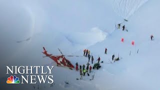 Six People Rescued After Avalanche Comes Crashing Down At Swiss Ski Resort  NBC Nightly News [upl. by Anavas819]