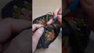 Aan elkaar haken methode 1deel 10 haken crochet grannysquare hakenvoorbeginners shorts short [upl. by Blaise]