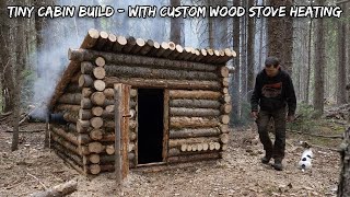 I Built a Secret Tiny Cabin that has Wood Stove Heating [upl. by Coady]