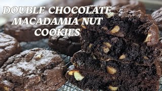 Perfect Double Chocolate Macadamia Nut Cookies EASY RECIPE Homemade Baking Step by step video [upl. by Arrak963]