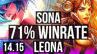 SONA amp KaiSa vs LEONA amp Zeri SUP  71 winrate 1112 Rank 10 Sona  EUW Challenger  1415 [upl. by Darla]