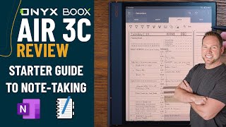 Starter Guide to using Onyx Boox Note Air 3C for NoteTaking App  OneNote  Penly [upl. by Esenahs]