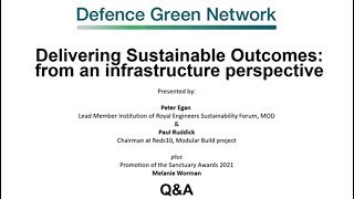 Defence Green Network webinar ‘Delivering Sustainable Outcomes from an Infrastructure Perspective’ [upl. by Acebber]