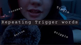 ASMR Repeating 50 Trigger Words common amp uncommon [upl. by Anawik]