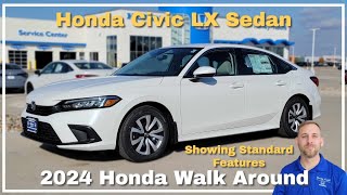 2024 Honda Civic LX Sedan Walkaround Standard Features [upl. by Westleigh]