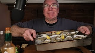 ASMR 100 Oyster Mukbang Challenge Whispering [upl. by Yzeerb37]