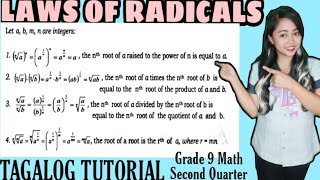 LAWS OF RADICALS  Grade 9 Week 56 Tagalog Tutorial MathTV PH [upl. by Heidie961]