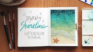 Sparkly Shoreline Watercolor Tutorial [upl. by Pearse284]