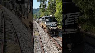 Pacing A Dirty Norfolk Southern Engine shorts trains [upl. by Eiral]