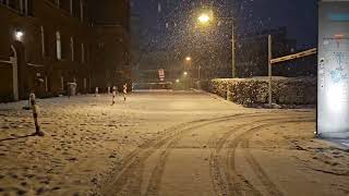 Walk in snow January 2024 Technical University Hamburg TUHH Germany [upl. by Odelet89]