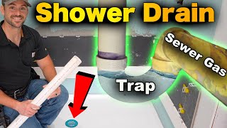 How To Plumb A Shower Drain  Connecting Shower Drain To Plumbing [upl. by Sheryl]