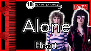 Alone LOWER 3  Heart  Piano Karaoke Instrumental [upl. by Siuoleoj]