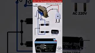 12V 75A Rechargeable Battery ChargerElectrical diagram [upl. by Sivahc379]