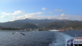 Thassos from Limenas to Keramoti by ferry boat – 092018 [upl. by Oivatco]