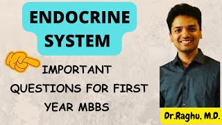 Endocrine Physiology important questions  First MBBS  University exams [upl. by Laura]