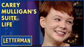 Carey Mulligan Reveals Her Childhood Hotel Adventures  Letterman [upl. by Ordnasil]