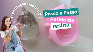 Passo a passo eternização na resina PELINHOS DE GATO 3D  DIY [upl. by Aleahc]