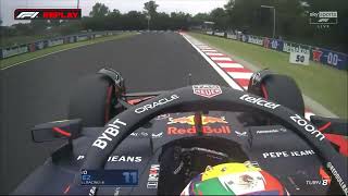 Sergio Perez onboard crash Hungarian GP 2024 Q1 [upl. by Rednazxela]