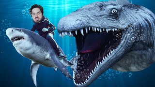 DOMEI UM MEGALODON E EXPLOREI O FUNDO DO OCEANO DO ARK [upl. by Swords]