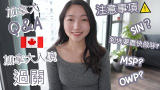 【移民加拿大】入境加拿大🇨🇦必睇⚠️過關流程注意事項 ｜點攞OWP？｜到埗後要做六件事？開咩銀行戶口？信用卡好重要？SIN MSP  中文字幕 [upl. by Norga]