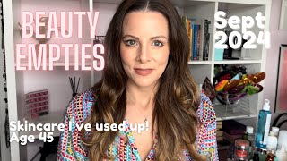 SKINCARE EMPTIES SEP 2024  Beauty Products Ive used up  Skincare must haves for over 40 [upl. by Akimrehs]