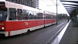 HTM GTL8 tram 3078 vertrekt met vonkende wielen [upl. by Basile]