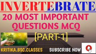 Invertebrates Mcq Lower Nonchordata 20 most important questions and answers [upl. by Stultz]