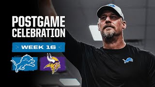 Lions at Vikings DIVISION CHAMPIONS postgame locker room celebration [upl. by Saidee]