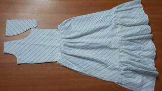 Cotton frock cutting and stitching for 910 years girl  Cotton Frock design for girls simple amp easy [upl. by Towers]