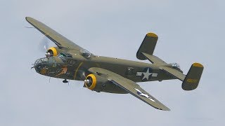 B25J Mitchell quotGeorgies Galquot and B25D quotYankee Warriorquot Low Pass Fly Bys 4K 51 Surround Sound [upl. by Hteb647]